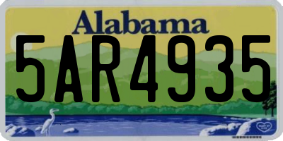 AL license plate 5AR4935