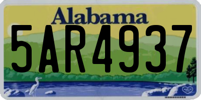 AL license plate 5AR4937