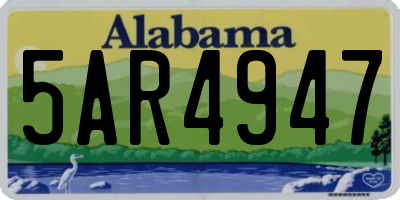 AL license plate 5AR4947