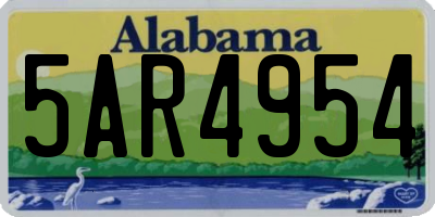 AL license plate 5AR4954