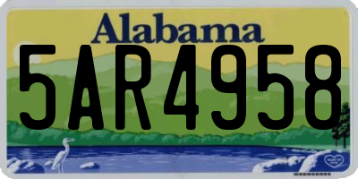 AL license plate 5AR4958