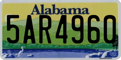AL license plate 5AR4960