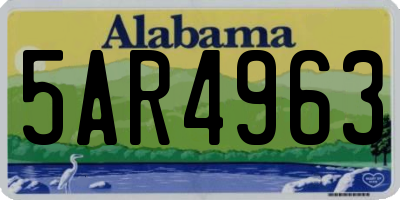 AL license plate 5AR4963