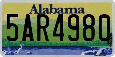 AL license plate 5AR4980