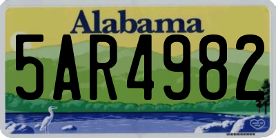 AL license plate 5AR4982