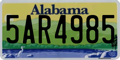 AL license plate 5AR4985