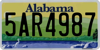 AL license plate 5AR4987