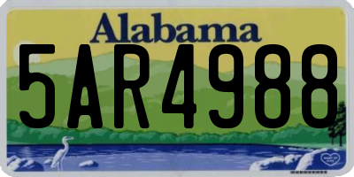 AL license plate 5AR4988