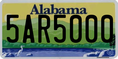 AL license plate 5AR5000