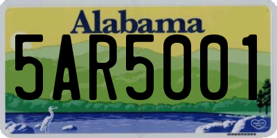 AL license plate 5AR5001