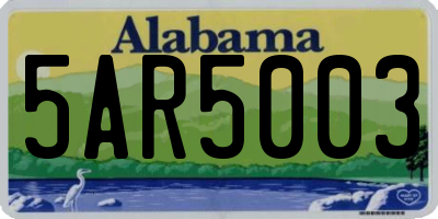 AL license plate 5AR5003