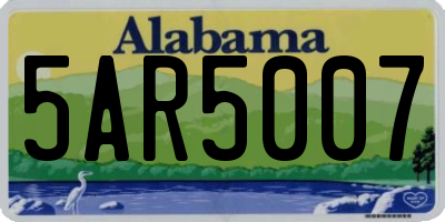 AL license plate 5AR5007