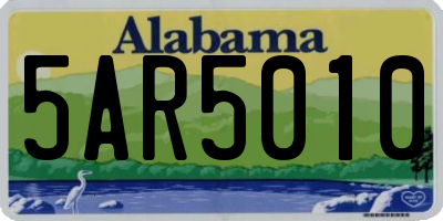 AL license plate 5AR5010