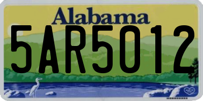 AL license plate 5AR5012