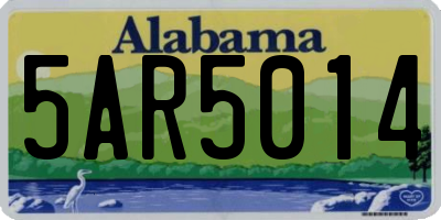 AL license plate 5AR5014