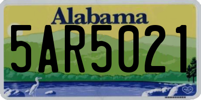 AL license plate 5AR5021