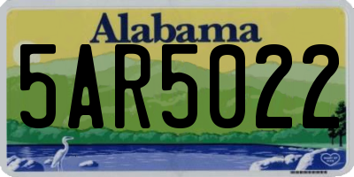AL license plate 5AR5022