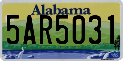 AL license plate 5AR5031