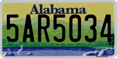 AL license plate 5AR5034