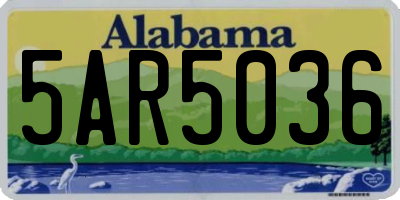 AL license plate 5AR5036