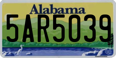 AL license plate 5AR5039