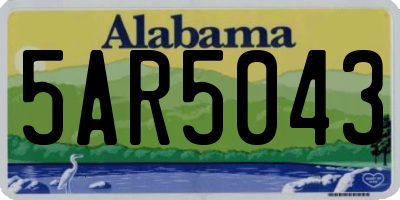 AL license plate 5AR5043