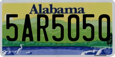 AL license plate 5AR5050