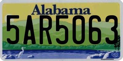 AL license plate 5AR5063