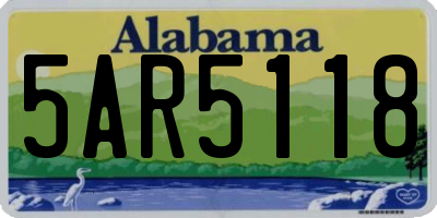 AL license plate 5AR5118