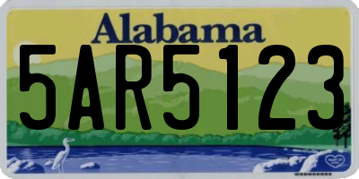 AL license plate 5AR5123