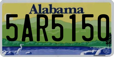AL license plate 5AR5150