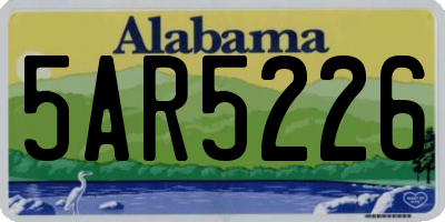 AL license plate 5AR5226