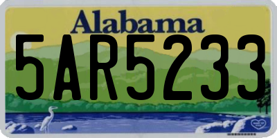 AL license plate 5AR5233