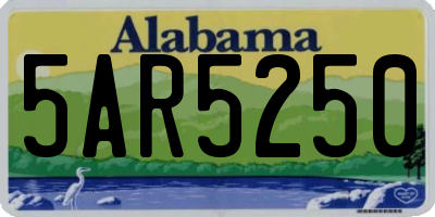 AL license plate 5AR5250