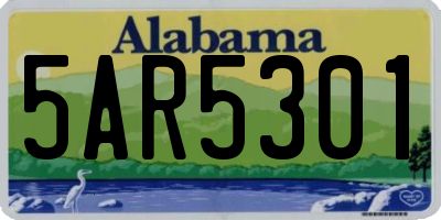 AL license plate 5AR5301