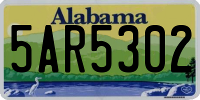AL license plate 5AR5302