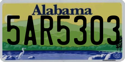 AL license plate 5AR5303