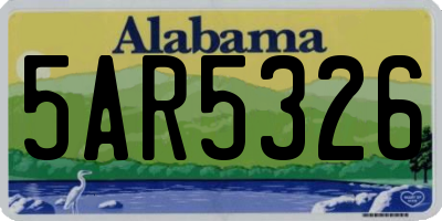 AL license plate 5AR5326