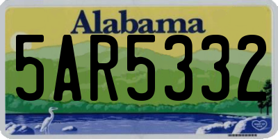 AL license plate 5AR5332