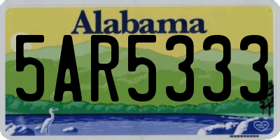 AL license plate 5AR5333