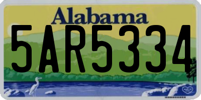 AL license plate 5AR5334