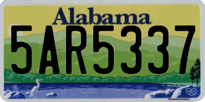AL license plate 5AR5337