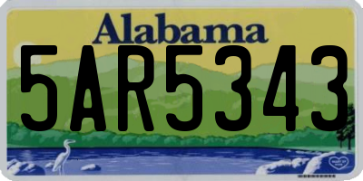 AL license plate 5AR5343