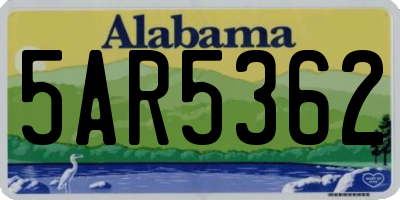 AL license plate 5AR5362