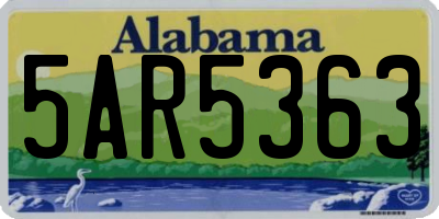 AL license plate 5AR5363