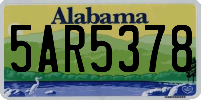 AL license plate 5AR5378