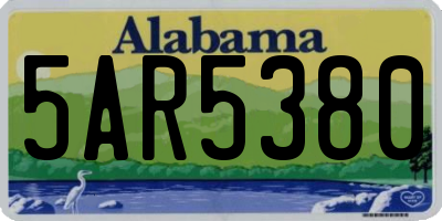 AL license plate 5AR5380