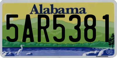 AL license plate 5AR5381