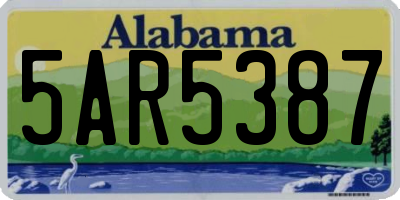 AL license plate 5AR5387