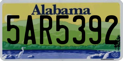 AL license plate 5AR5392